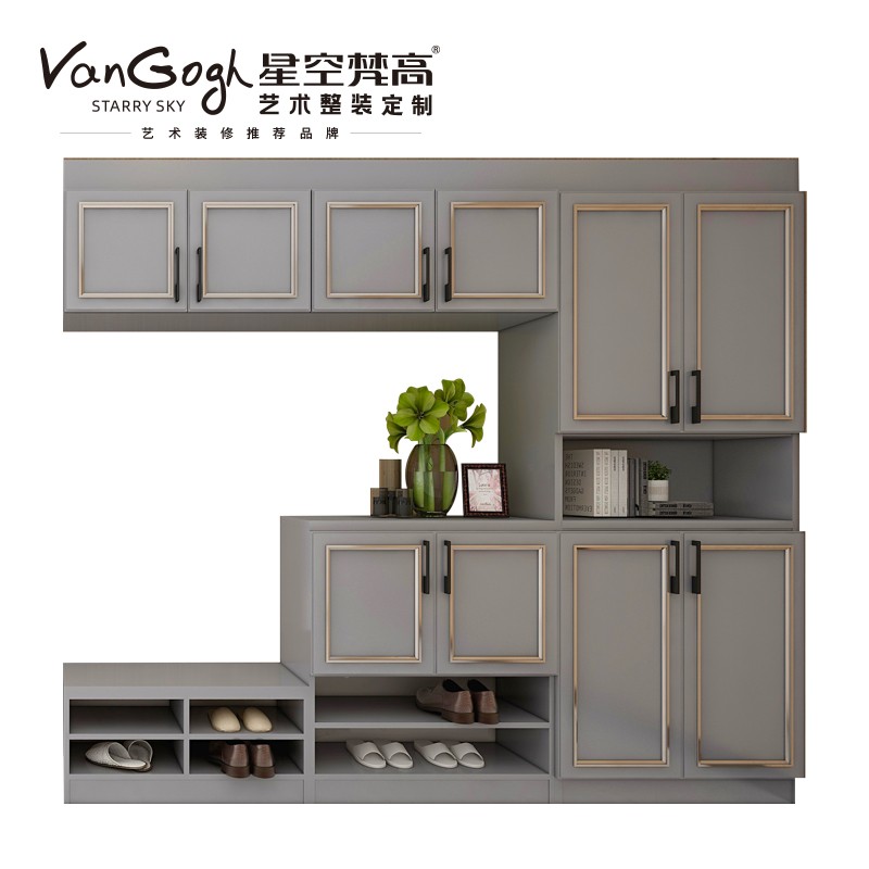 【星空梵高】現(xiàn)代簡(jiǎn)約整體定制玄關(guān)柜 林茲之夜·法式門芯-3玄關(guān)柜