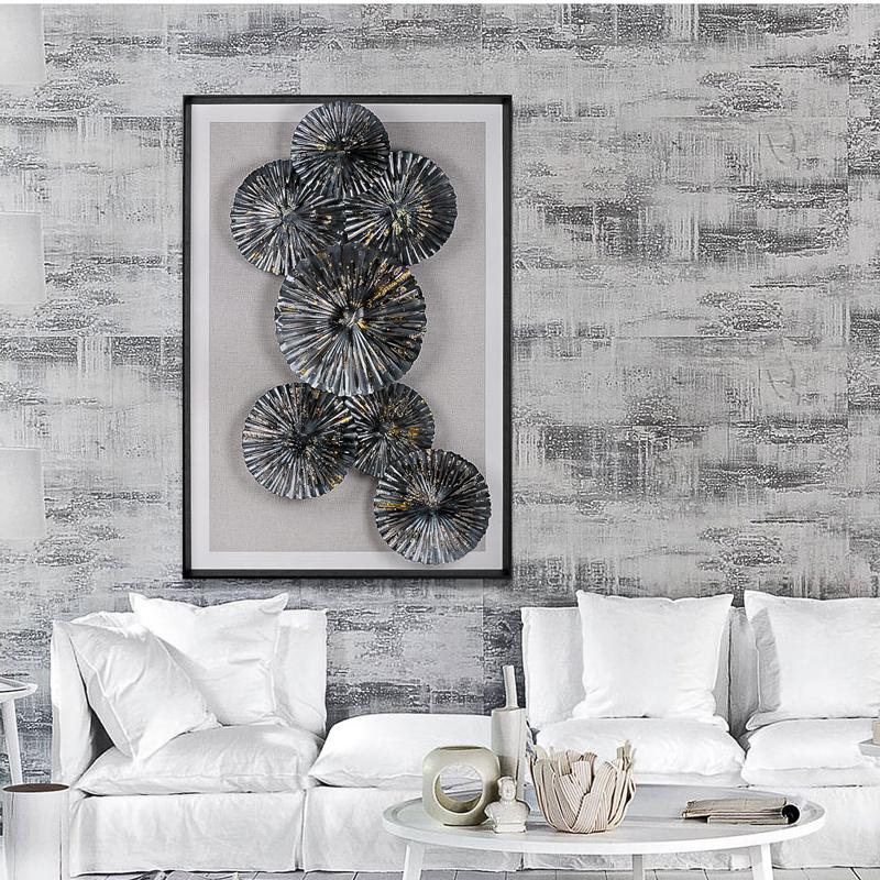 玄關裝飾畫 工業(yè)風客廳沙發(fā)軟裝實物 立體手工鐵藝金屬酒店壁飾