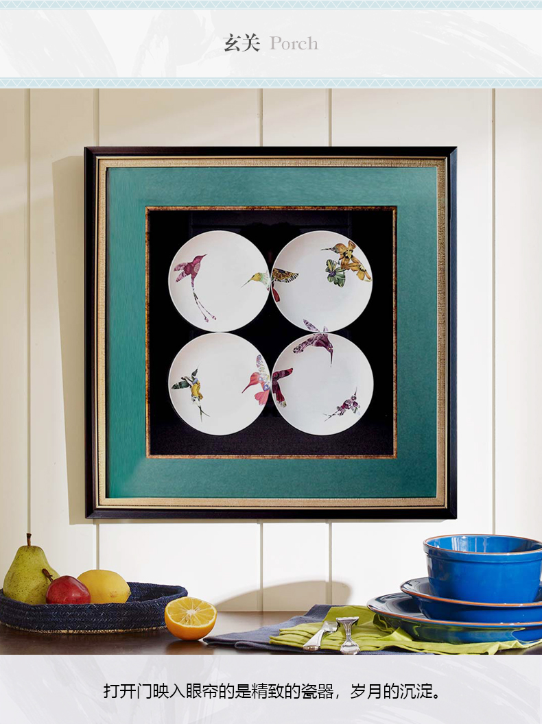 設(shè)計師樣板間實物盤子畫 現(xiàn)代輕奢餐廳玄關(guān)立體掛畫 錦瓷