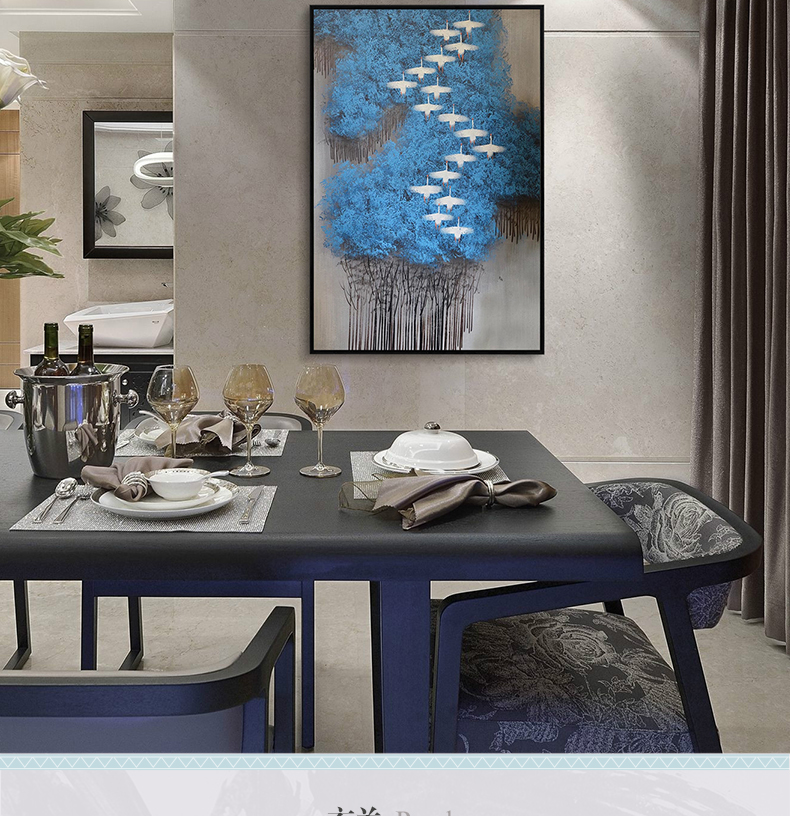 現(xiàn)代簡約抽象畫 客廳掛畫臥室藝術裝飾畫 手繪油畫  白雁過林